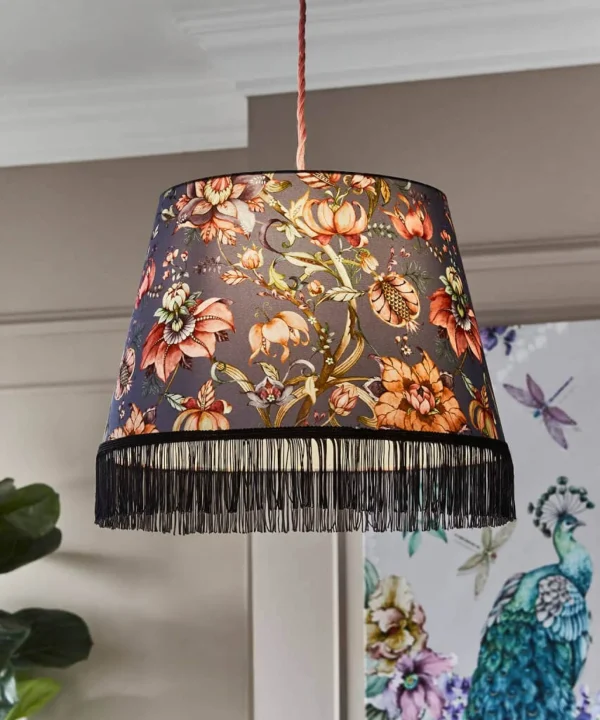 Living Room | Bedroom | Nouveau Reflections | Floral Décor | Nature Décor | Lighting & Lamps | Home | Home | Home | Home | Home | Home Joe Browns Nouveau Printed Pendant Shade Grey