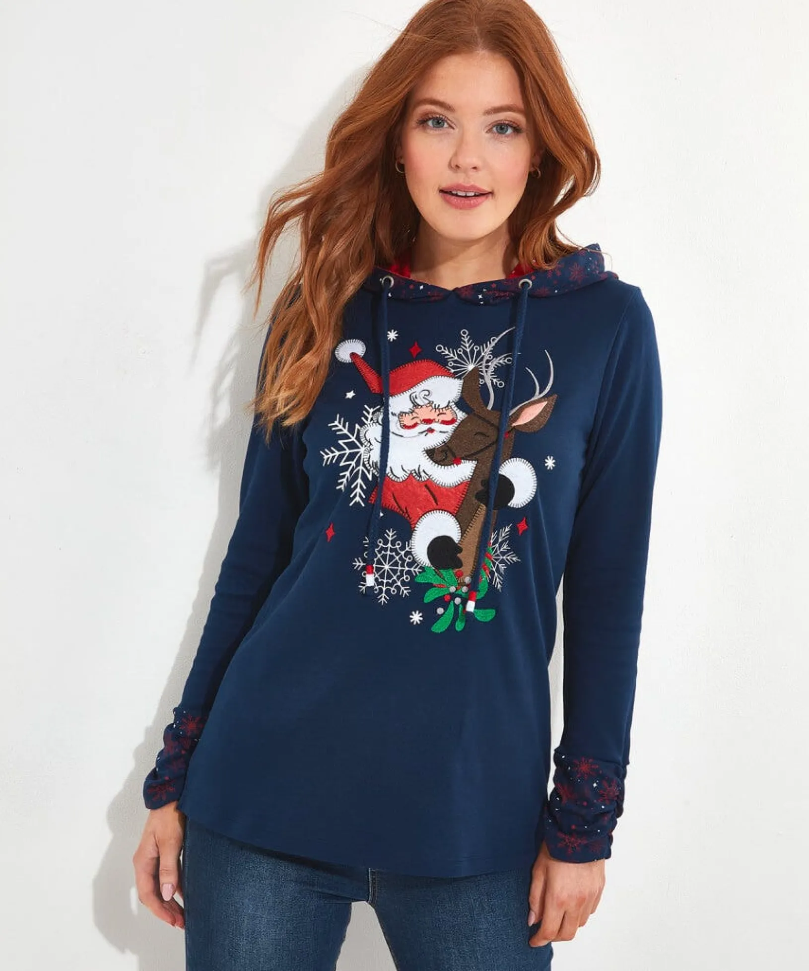 novelty_sweat_0.webp Shop Women's Collection | Tops, Tunics & Blouses | Half Price Christmas Styles | Sale Tops, Tunics & Blouses | Top Picks | Women's | Women's | Women's Joe Browns Novelty Sweat Navy