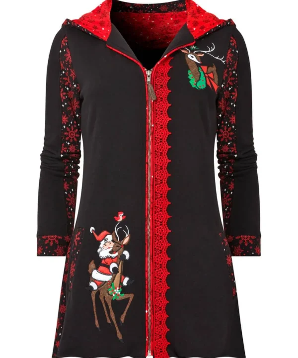 Shop Women's Collection | Occasion Outfits | Tops, Tunics & Blouses | Half Price Christmas Styles | Sale Tops, Tunics & Blouses | Top Picks | Top Picks | Women's | Women's | Women's Joe Browns Novelty Zip Sweat Black