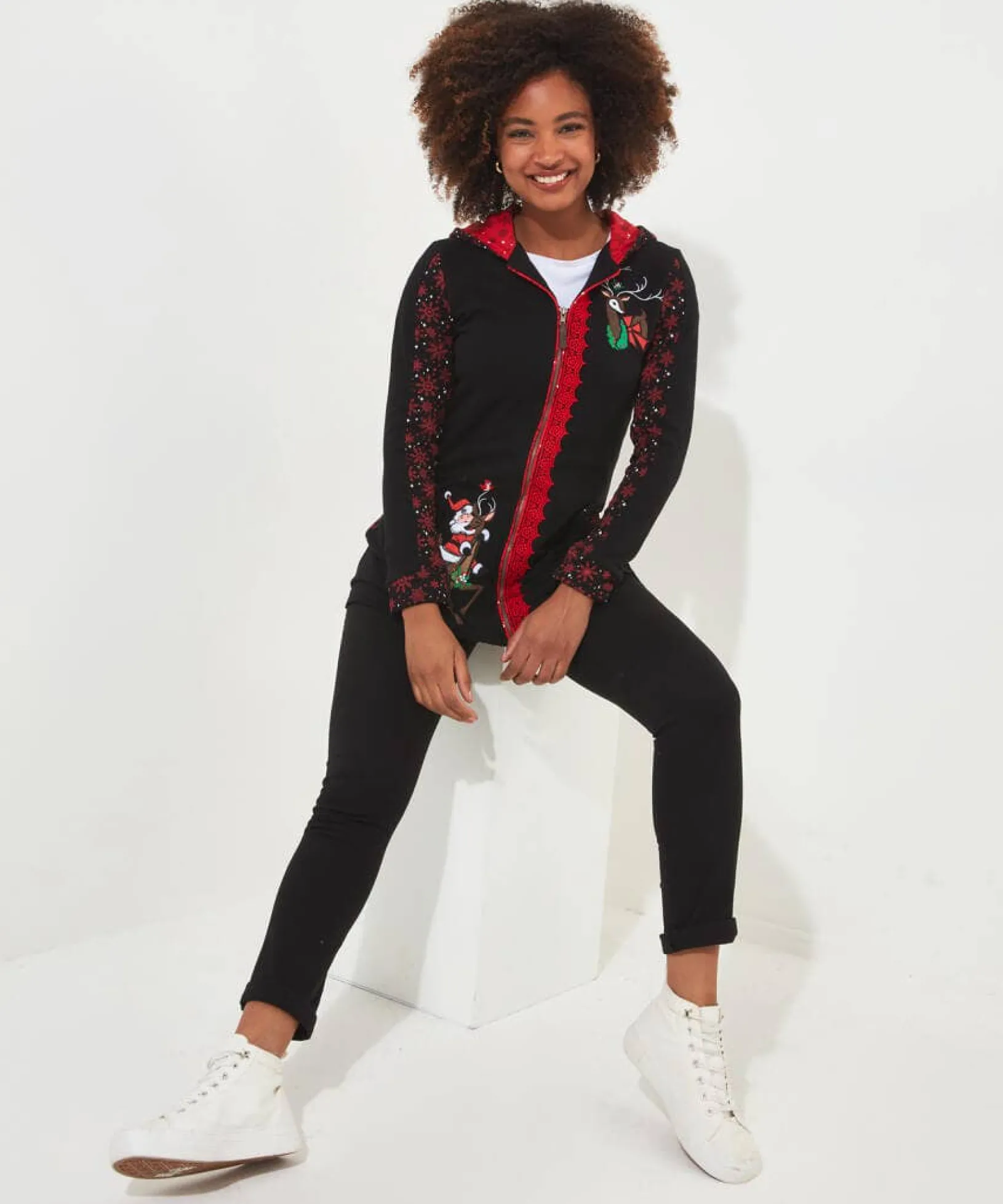 novelty_zip_sweat_2.webp Shop Women's Collection | Occasion Outfits | Tops, Tunics & Blouses | Half Price Christmas Styles | Sale Tops, Tunics & Blouses | Top Picks | Top Picks | Women's | Women's | Women's Joe Browns Novelty Zip Sweat Black