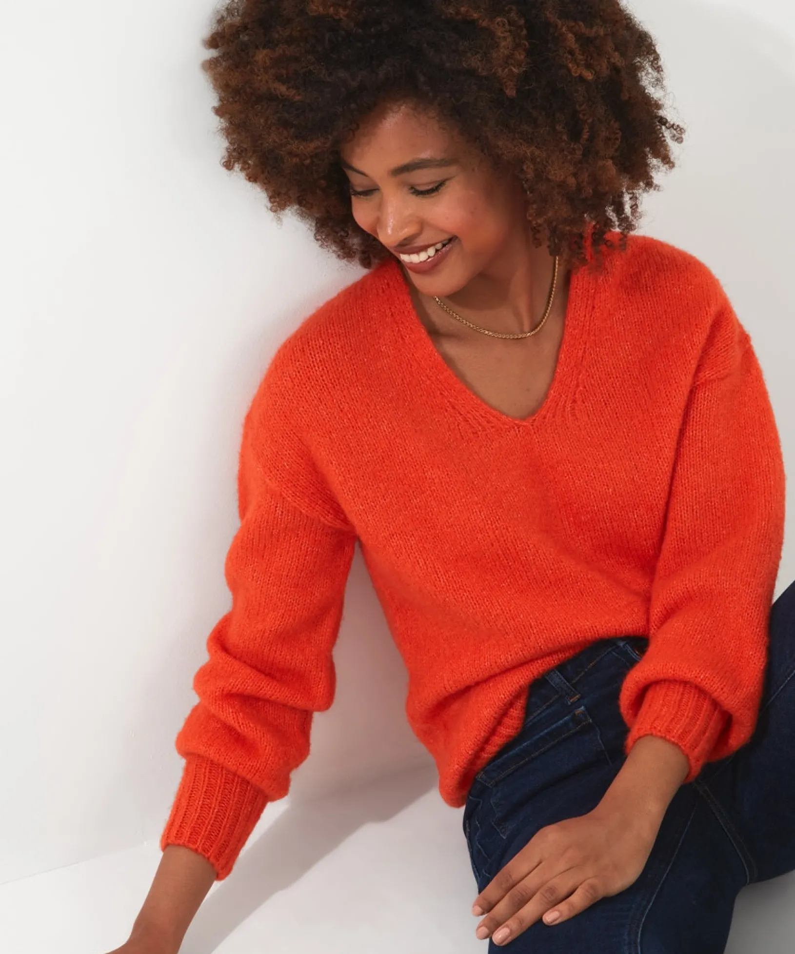 oh_so_cosy_jumper_4.webp Shop Women's Collection | Cardigans & Coatigans | Sale Knitwear & Jumpers | Top Picks | Top Picks | Women's Joe Browns Oh So Cosy Jumper Orange