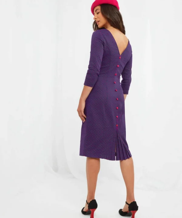 Sale Dresses | Women's Joe Browns Oh So Vintage Button Back Dress Navy