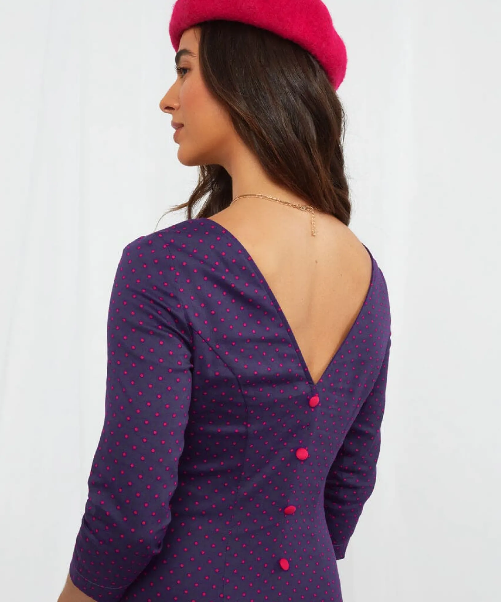 oh_so_vintage_button_back_4.webp Sale Dresses | Women's Joe Browns Oh So Vintage Button Back Dress Navy