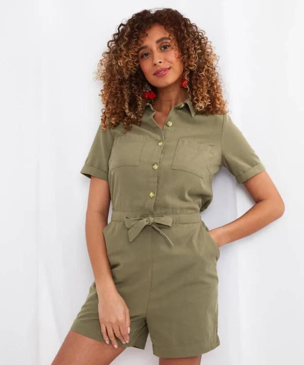 Sale Jumpsuits | Sale Jeans & Trousers | Women's | Women's Joe Browns On Safari Playsuit Green
