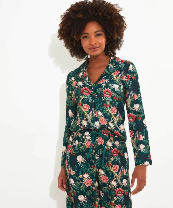 Pyjamas & Loungewear | Gifts | Sale Pyjamas & Loungewear | Sale Tops, Tunics & Blouses | Women's | Women's | Women's | Women's Joe Browns Print Pyjama Top Peacock