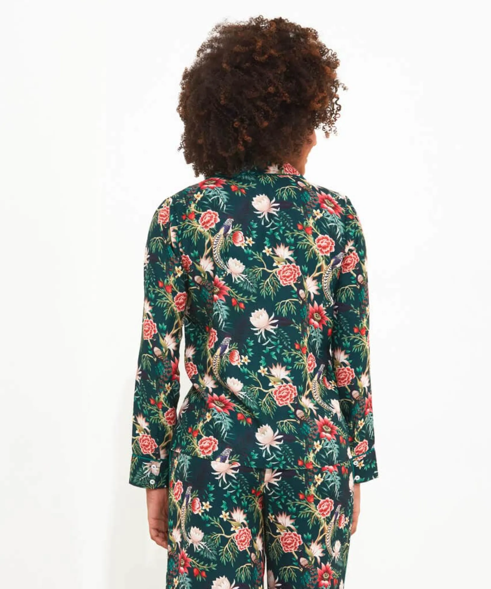 peacock_print_pyjama_top_3.webp Pyjamas & Loungewear | Gifts | Sale Pyjamas & Loungewear | Sale Tops, Tunics & Blouses | Women's | Women's | Women's | Women's Joe Browns Print Pyjama Top Peacock
