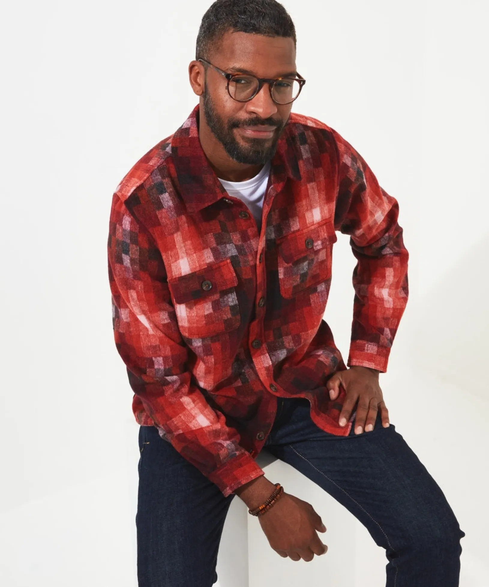perfect_pixel_shirt_0.webp Shop Men's Collection | Funky Shirts | Shirts | Sale Shirts | Top Picks | Top Picks | Men,s | Men,s Joe Browns Perfect Pixel Shirt Dark Red
