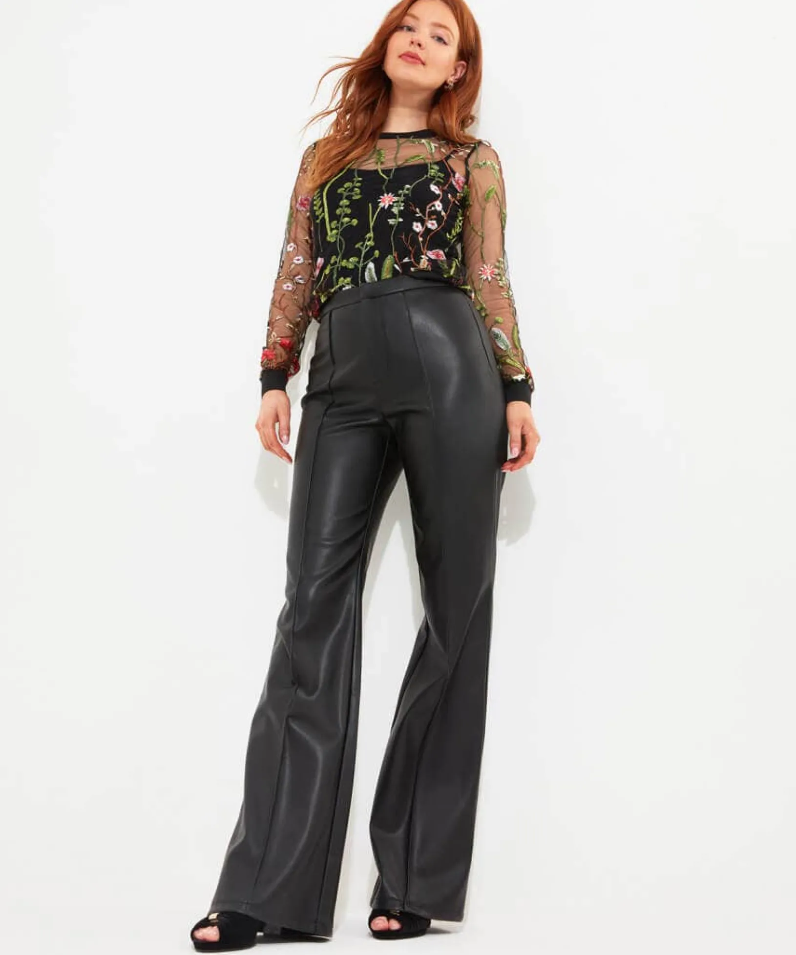 perfect_pu_trousers_0.webp Occasion Outfits | Jeans & Trousers | Top Picks | Women's Joe Browns Perfect PU Trousers Black