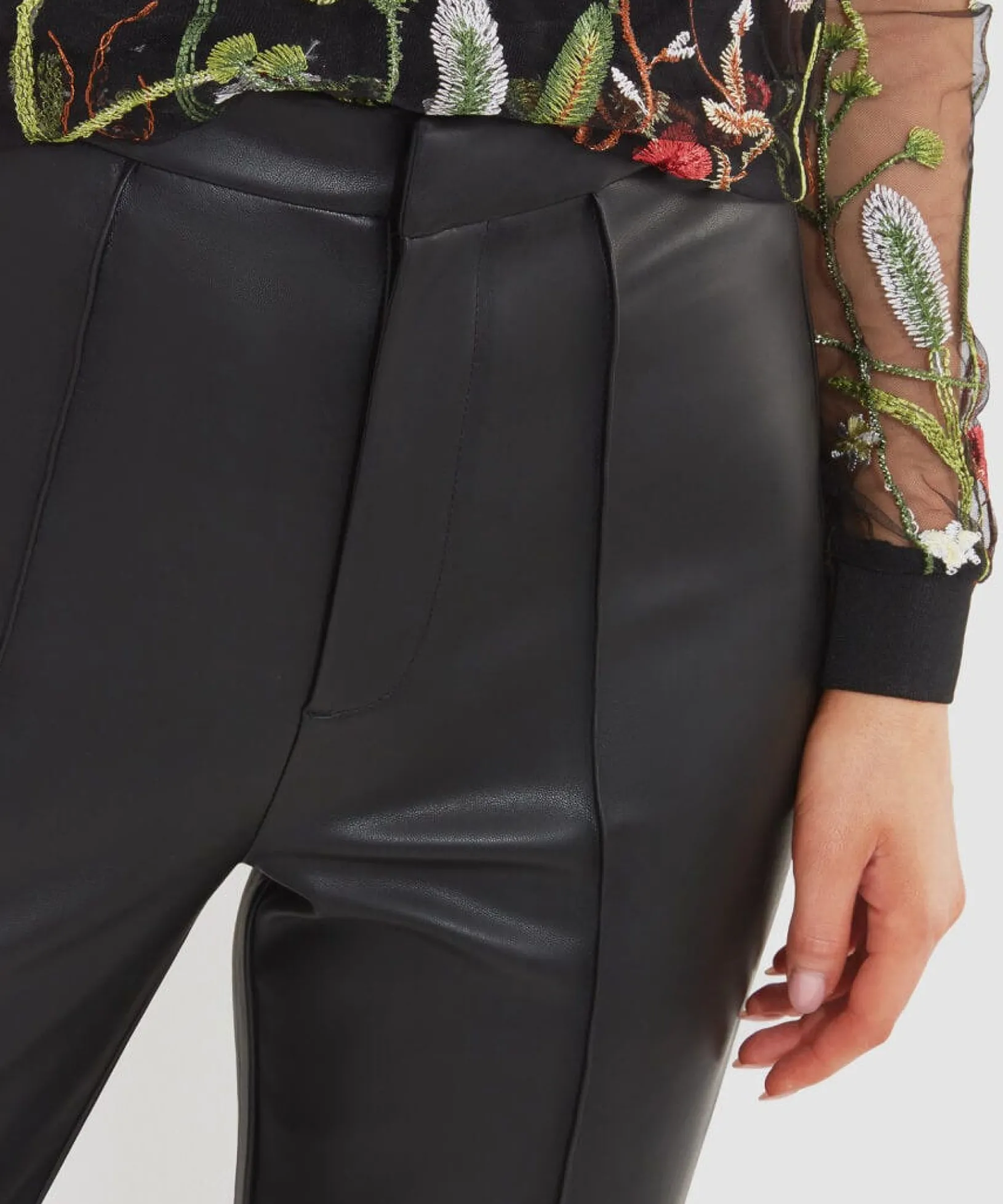 perfect_pu_trousers_4.webp Occasion Outfits | Jeans & Trousers | Top Picks | Women's Joe Browns Perfect PU Trousers Black