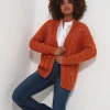 Cardigans & Coatigans | Sale Knitwear & Jumpers | Top Picks | Women's Joe Browns Perfect Slouchy Cardigan Burnt Orange / Black