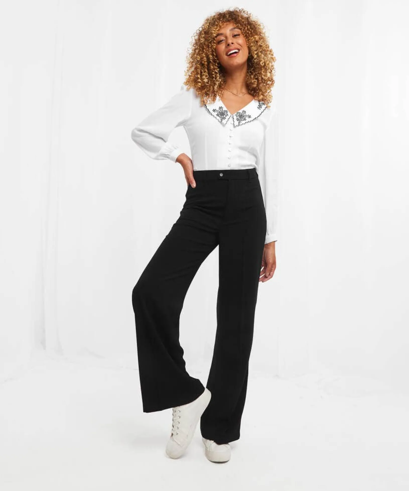 perfect_tailored_trousers_2.webp Shop Women's Collection | Jeans & Trousers | Sale Jeans & Trousers | Top Picks | Women's | Women's Joe Browns Perfect Tailored Trousers Black / Pink / Ivory