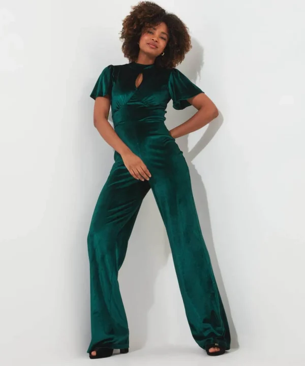 Shop Women's Collection | Occasion Outfits | Petite | Jumpsuits | Jeans & Trousers | Sale Jumpsuits | Sale Jeans & Trousers | Top Picks | Top Picks | Women's | Women's | Women's | Women's | Women's Joe Browns Perfection Velour Jumpsuit Green