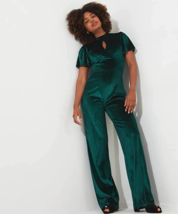 Shop Women's Collection | Occasion Outfits | Petite | Jumpsuits | Jeans & Trousers | Sale Jumpsuits | Sale Jeans & Trousers | Top Picks | Top Picks | Women's | Women's | Women's | Women's | Women's Joe Browns Perfection Velour Jumpsuit Green