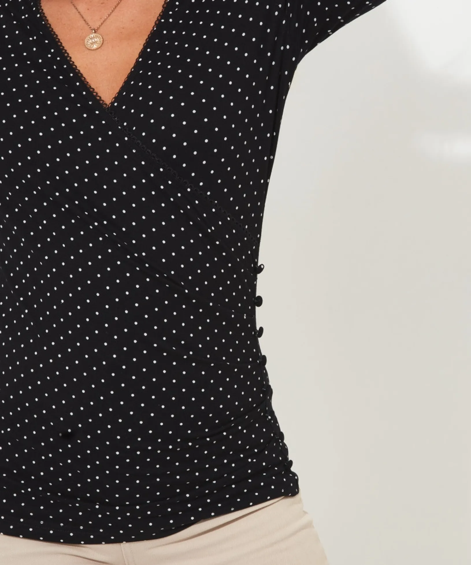 perfectly_polka_dot_jerse_3.webp Shop Women's Collection | Tops, Tunics & Blouses | Sale Tops, Tunics & Blouses | Top Picks | Women's | Women's Joe Browns Perfectly Polka Dot Jersey Top Black