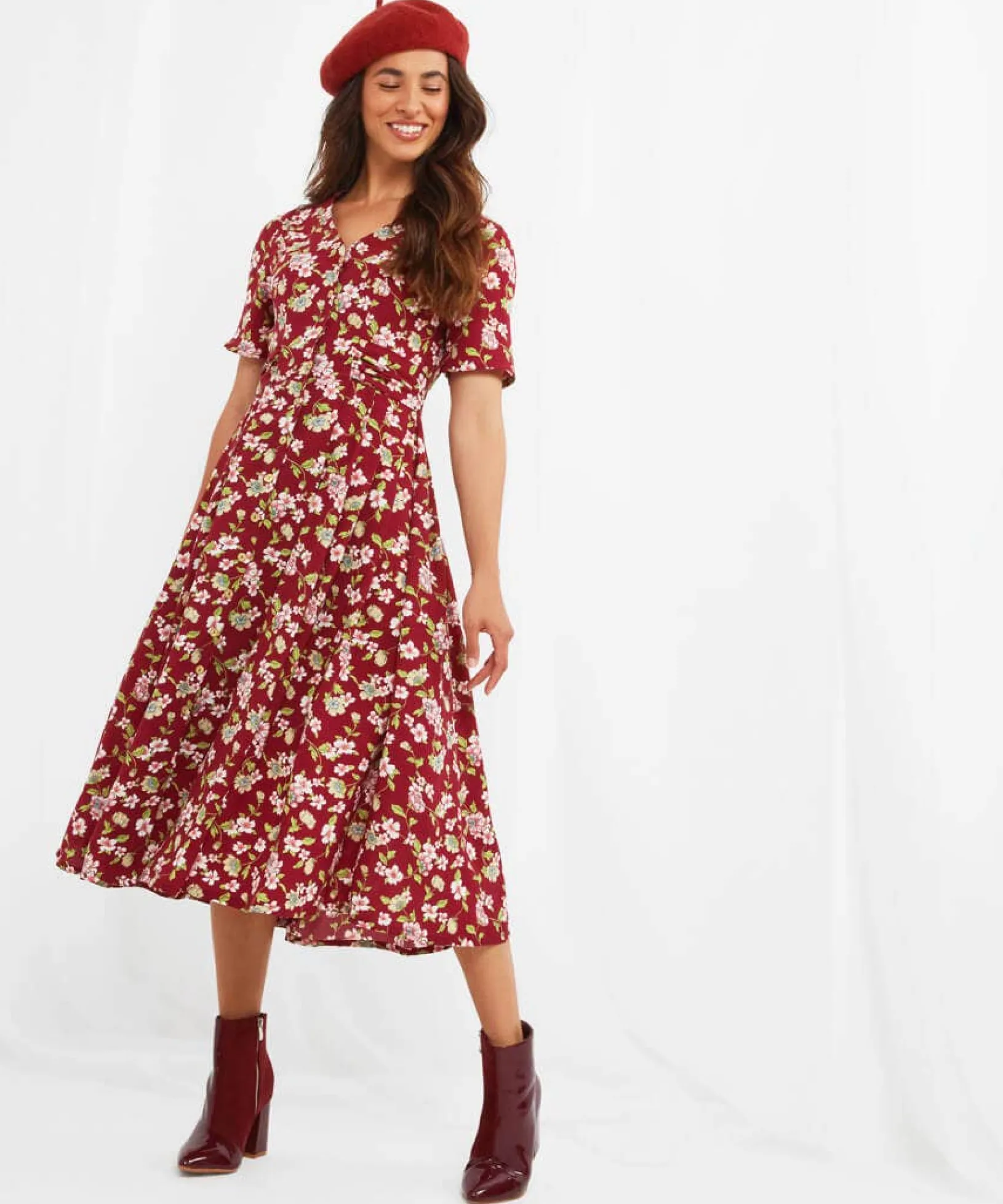 perfectly_pretty_tea_dres_2.webp Sale Dresses | Women's Joe Browns Perfectly Pretty Tea Dress Red