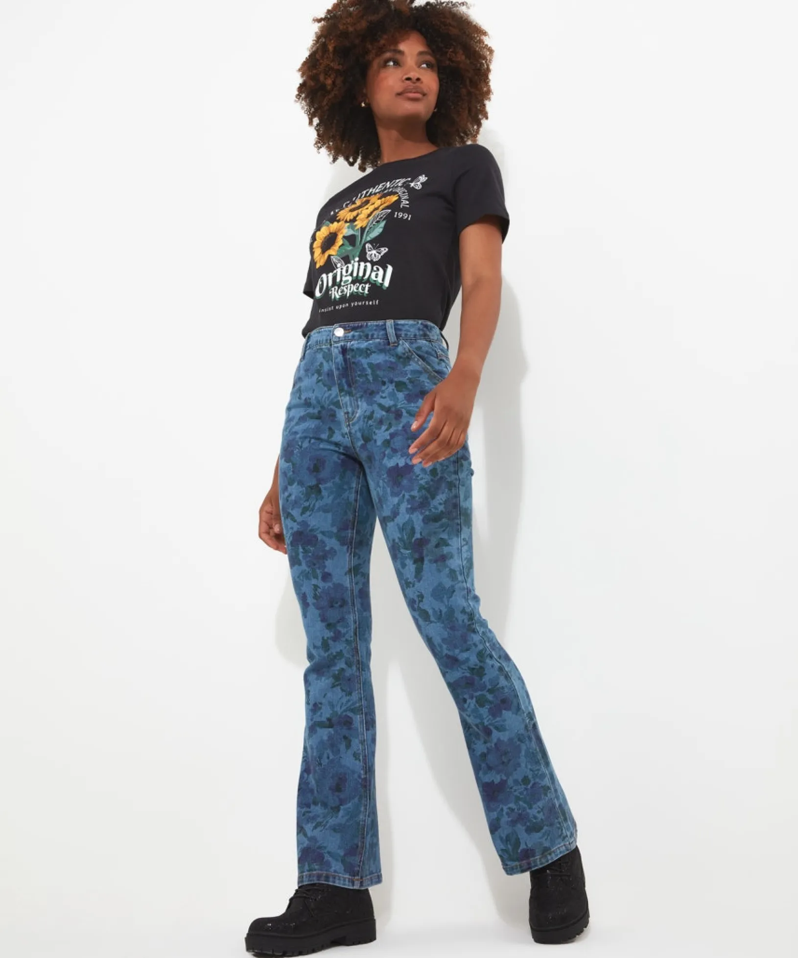 perfectly_printed_jeans_2.webp Denim Styles | Jeans & Trousers | Sale Jeans & Trousers | Women's | Women's | Women's Joe Browns Perfectly Printed Jeans Blue
