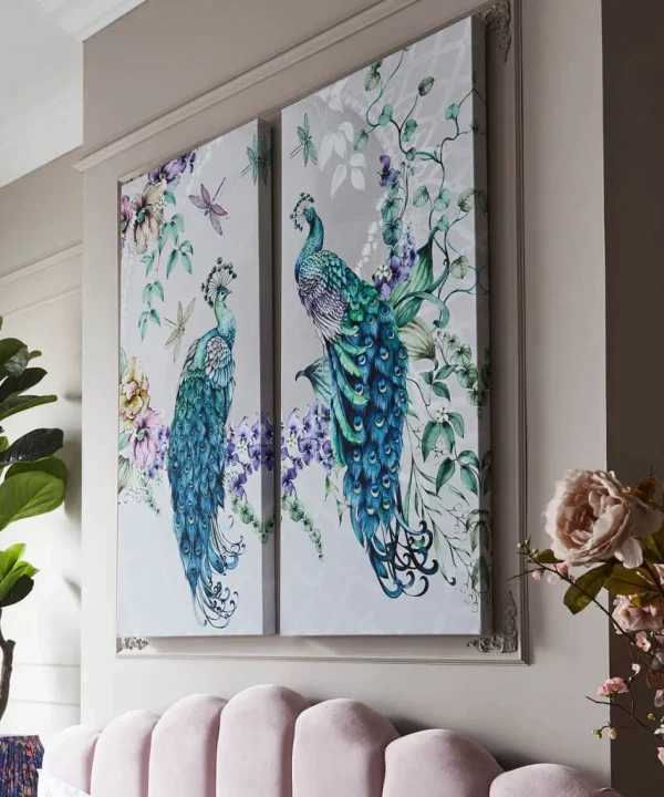 Bedroom | Living Room | Nouveau Reflections | Nature Décor | Animal Décor | Home Accessories | Home | Home | Home | Home | Home | Home Joe Browns Poised Peacocks Wall Art Cream