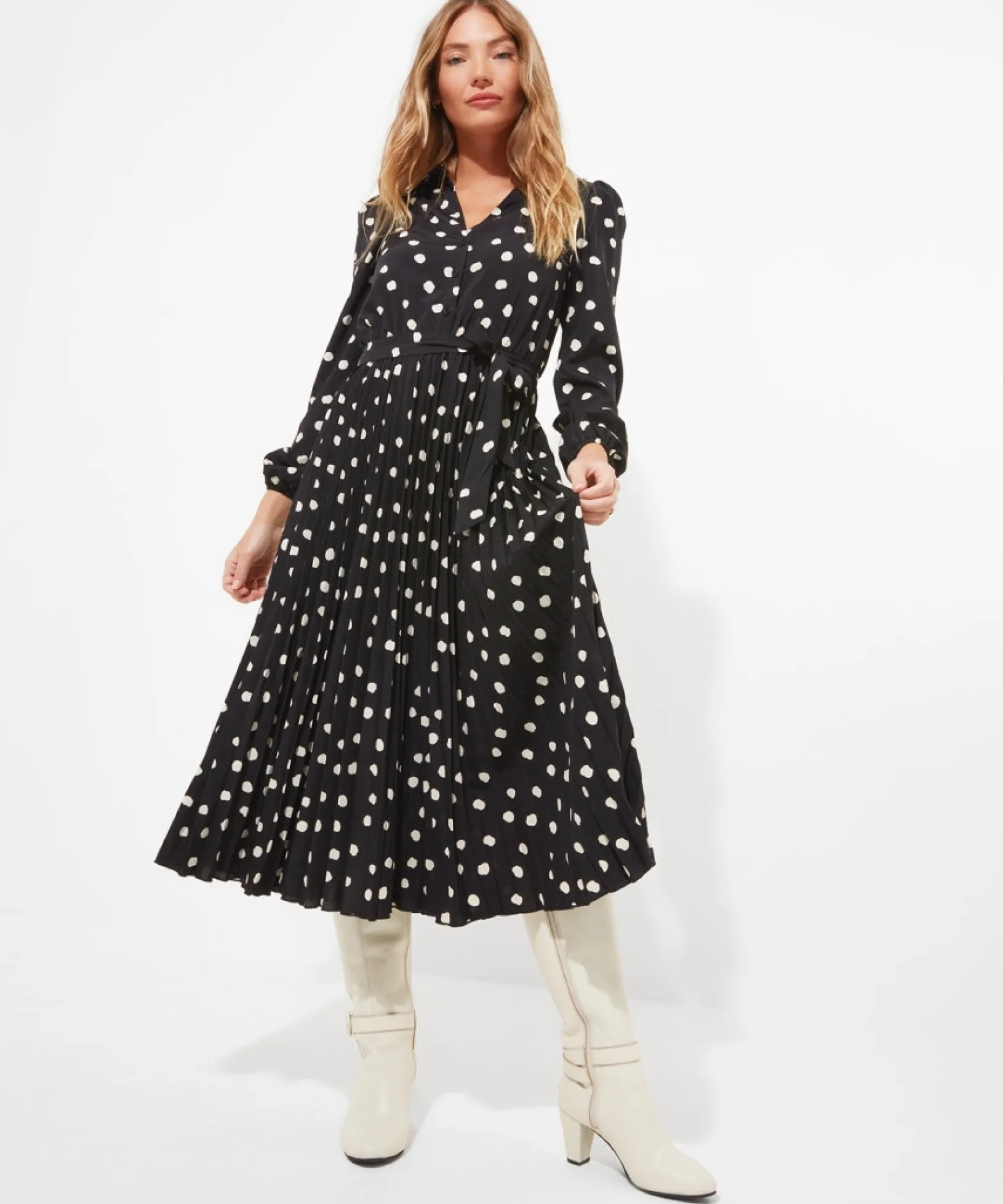 polly_spot_pleat_dress_0.webp Shop Women's Collection | Vintage & Retro Dresses | Maxi Dresses | Party Dresses | Dresses | Sale Dresses | Top Picks | Top Picks | Top Picks | Top Picks | Women's | Women's Joe Browns Polly Spot Pleat Dress Black