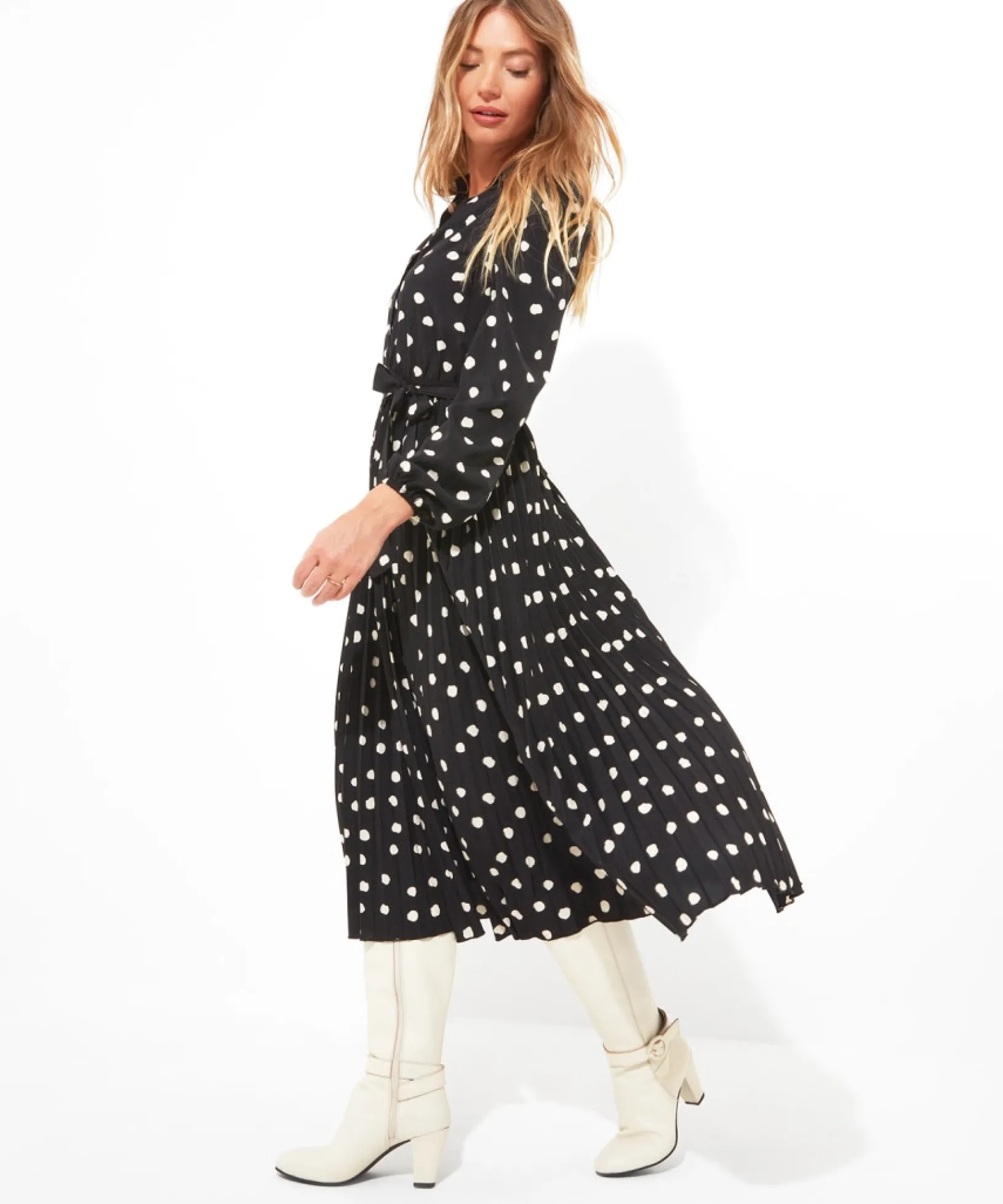 polly_spot_pleat_dress_3.webp Shop Women's Collection | Vintage & Retro Dresses | Maxi Dresses | Party Dresses | Dresses | Sale Dresses | Top Picks | Top Picks | Top Picks | Top Picks | Women's | Women's Joe Browns Polly Spot Pleat Dress Black