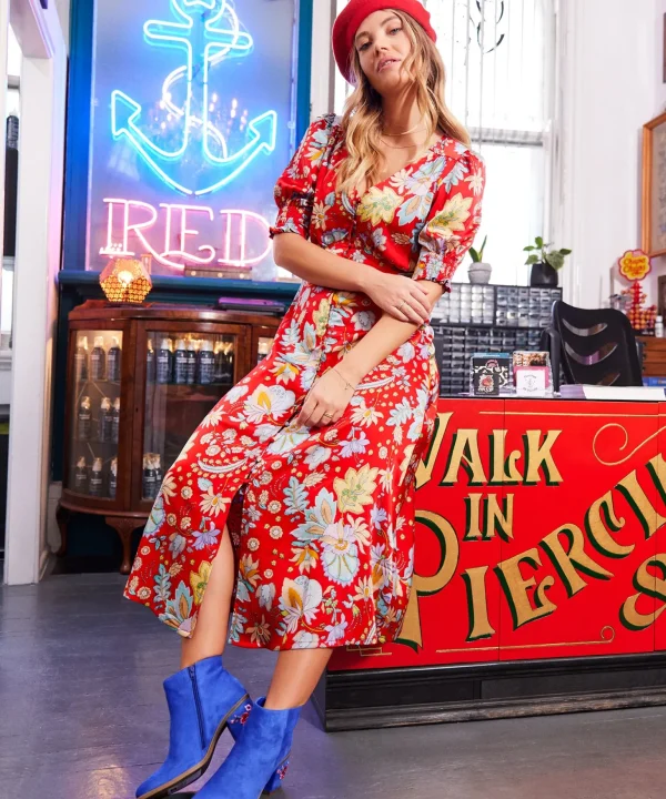 Sale Dresses | Women's Joe Browns Poppy Floral Dress Red