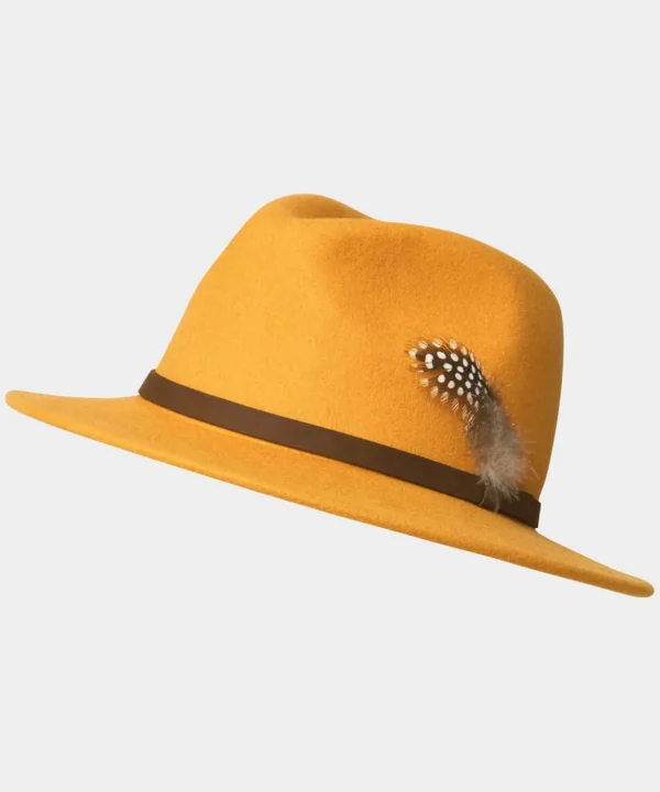 Accessories & Jewellery | Sale Accessories & Jewellery | Women's | Women's Joe Browns Premium Chic Wool Fedora Rust / Mustard