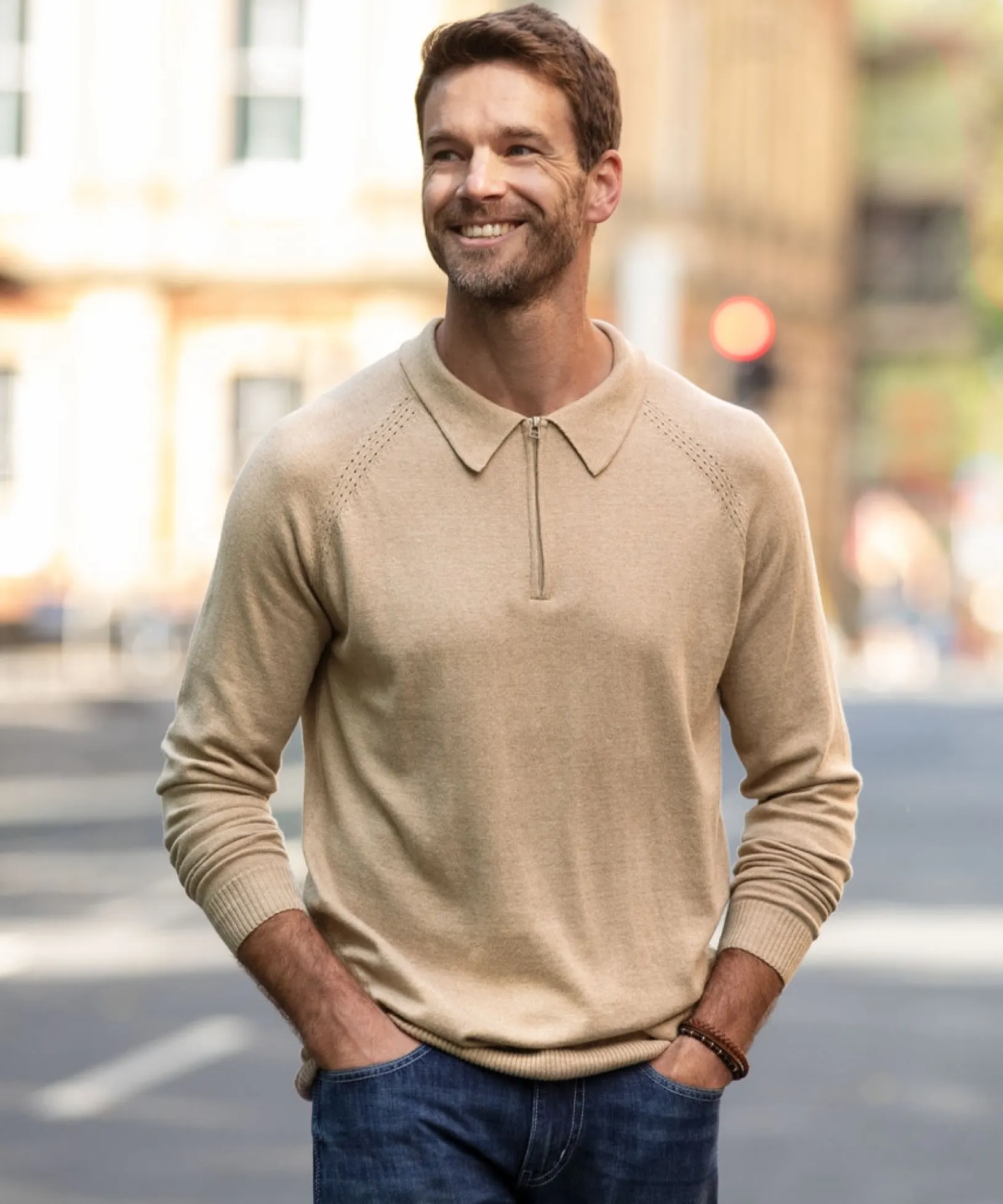 premium_knitted_polo_6.webp Shop Men's Collection | Knitwear & Jumpers | Sale Knitwear & Jumpers | Top Picks | Men,s | Men,s Joe Browns Premium Knitted Polo Oatmeal