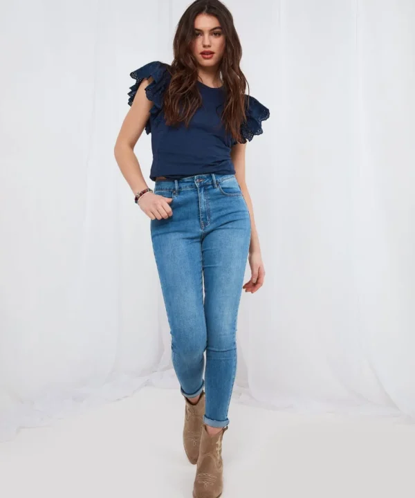 Sale Tops, Tunics & Blouses | Women's Joe Browns Pretty Broderie Top Navy / Pink / White
