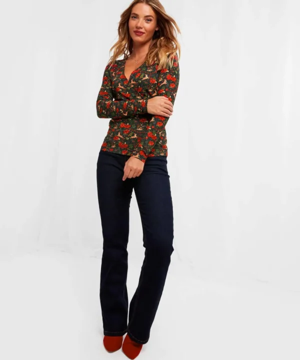 Tops, Tunics & Blouses | Half Price Christmas Styles | Sale Tops, Tunics & Blouses | Women's | Women's | Women's Joe Browns Radiant Reindeer Wrap Top Green