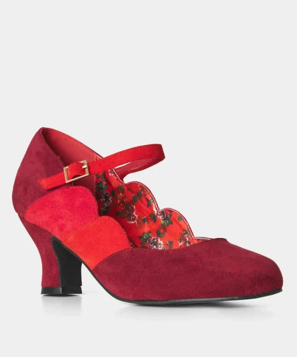 Party Footwear | Boots & Shoes | Sale Boots & Shoes | Top Picks | Women's | Women's Joe Browns Rebel Art Deco Mary Jane Shoes Burgundy