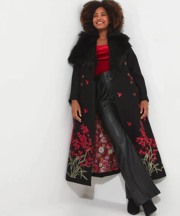 Shop Women's Collection | Occasion Outfits | Coats & Jackets | Sale Coats & Jacket | Top Picks | Top Picks | Women's | Women's Joe Browns Red Roses Boutique Coat Black Multi