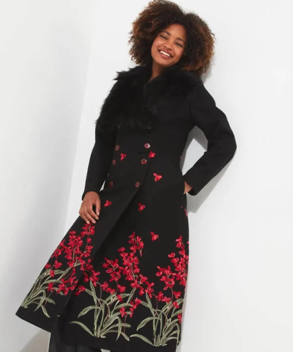 Shop Women's Collection | Occasion Outfits | Coats & Jackets | Sale Coats & Jacket | Top Picks | Top Picks | Women's | Women's Joe Browns Red Roses Boutique Coat Black Multi