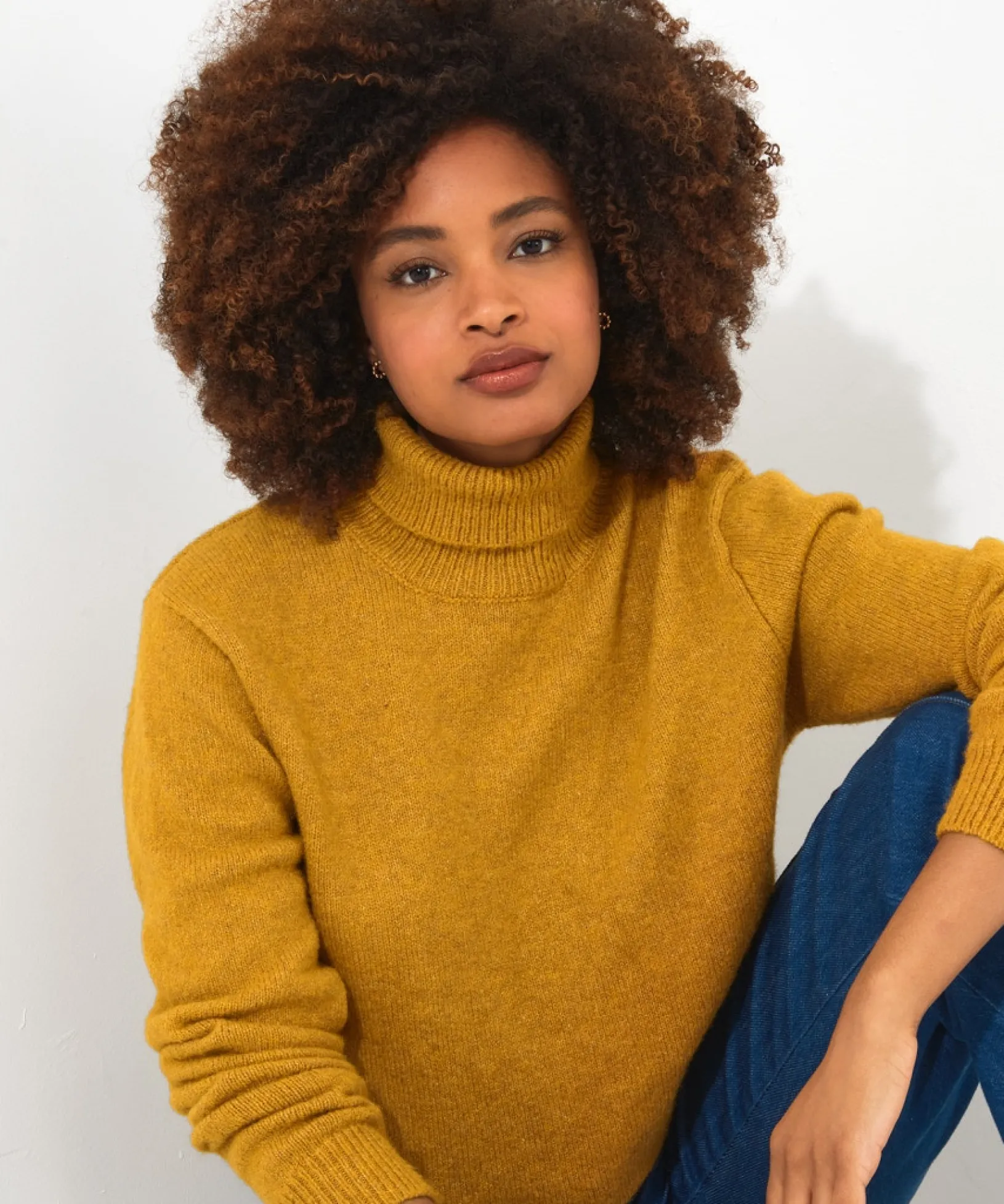 relaxing_roll_neck_jumper_0.webp Cardigans & Coatigans | Sale Knitwear & Jumpers | Top Picks | Women's Joe Browns Relaxing Roll Neck Jumper Ochre