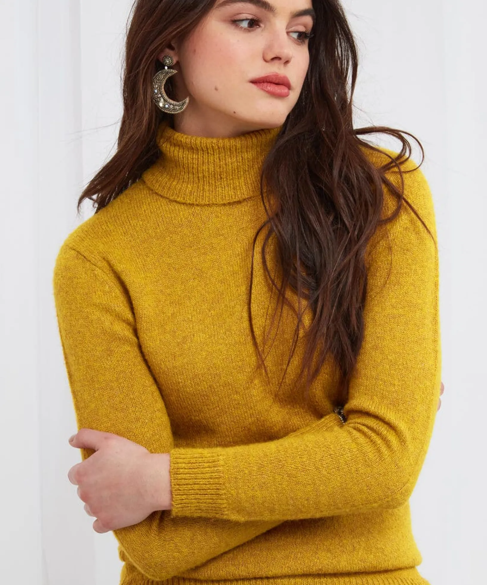 relaxing_roll_neck_jumper_2.webp Cardigans & Coatigans | Sale Knitwear & Jumpers | Top Picks | Women's Joe Browns Relaxing Roll Neck Jumper Ochre