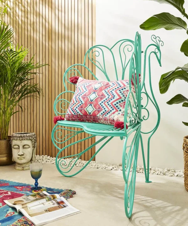 Furniture & Storage | Home Joe Browns Remarkable Metal Peacock Chair Teal / Fuchsia