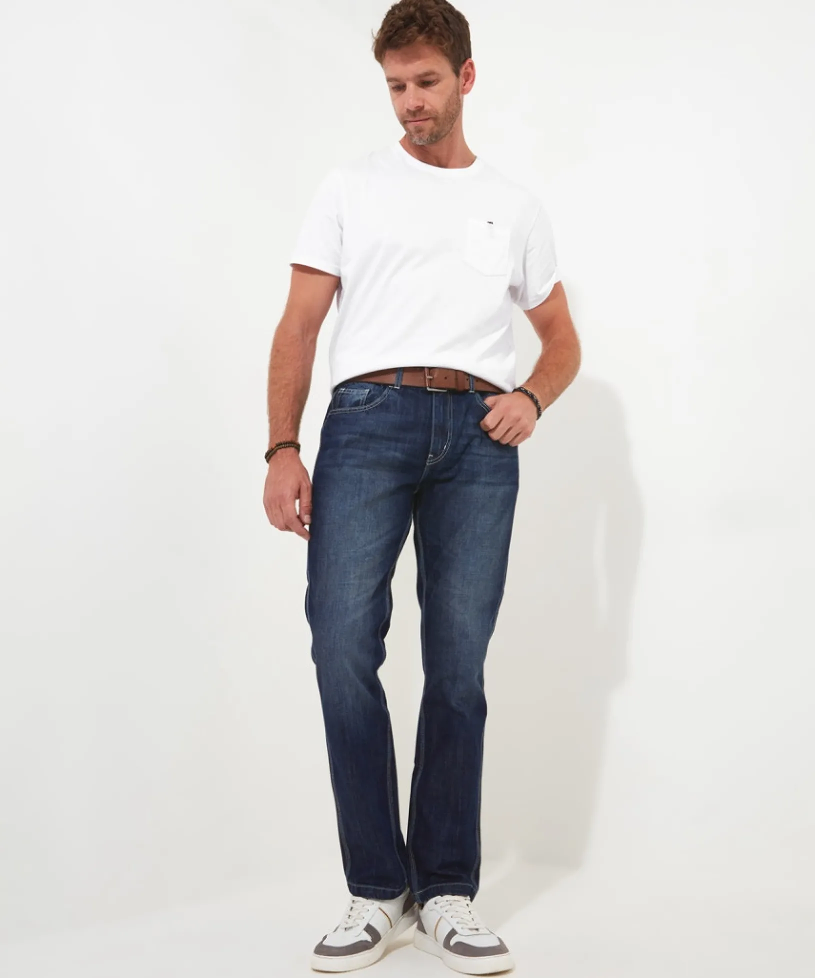 remarkable_regular_slim_j_3.webp Shop Men's Collection | Jeans & Trousers | Denim Styles | Sale Jeans & Trousers | Top Picks | Men,s | Men,s | Men,s Joe Browns Remarkable Regular Slim Jeans Mid Wash