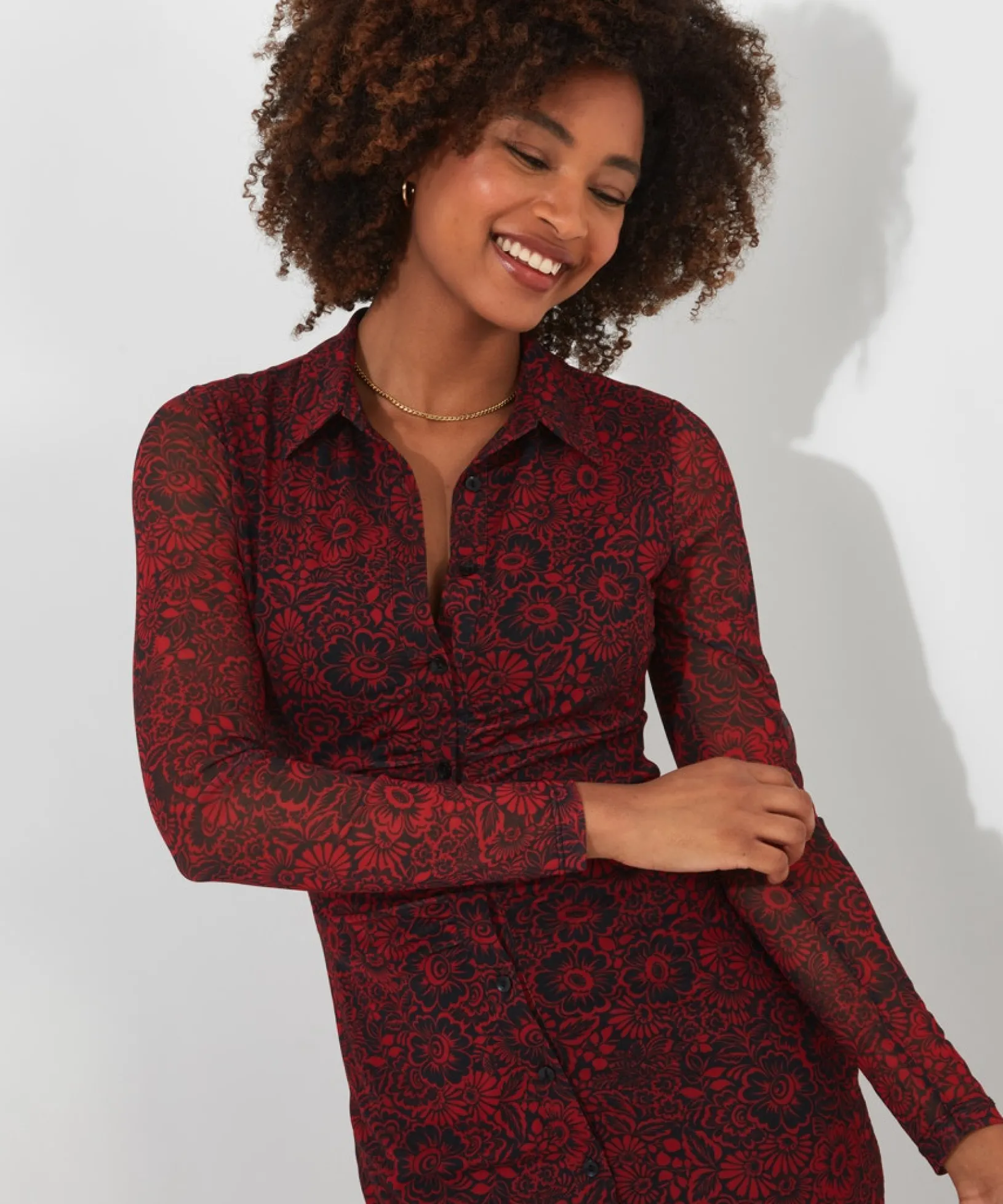 ruched_front_button_throu_4.webp Shop Women's Collection | Midi Dresses | Dresses | Sale Dresses | Top Picks | Top Picks | Women's | Women's Joe Browns Ruched Front Button Through Mesh Dress Multi