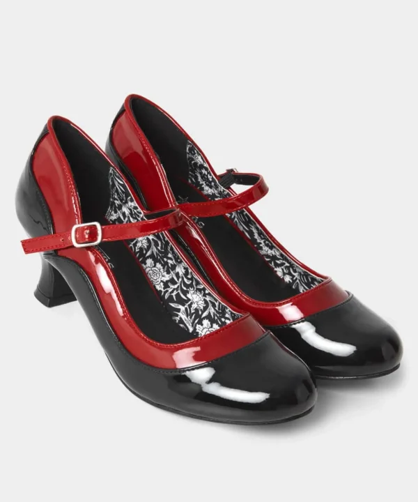 Boots & Shoes | Sale Boots & Shoes | Women's | Women's Joe Browns Salsa Cafe Patent Shoes Black/Red