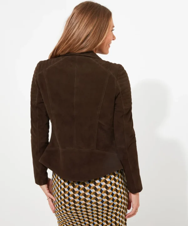 Shop Women's Collection | Leather Jackets & Clothing | Top Picks | Women's Joe Browns Sensational Suede Jacket Chocolate Brown
