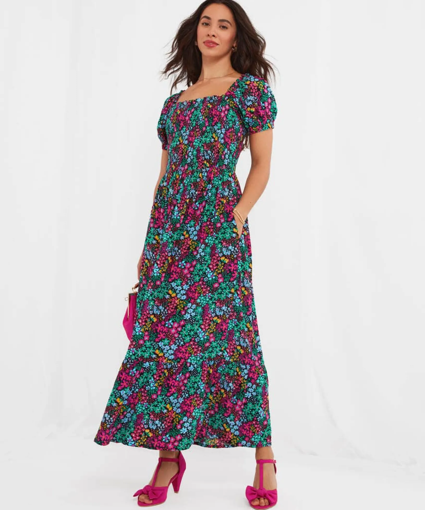 serena_shirred_boho_dress_0.webp Sale Dresses | Women's Joe Browns Serena Shirred Boho Dress Multi
