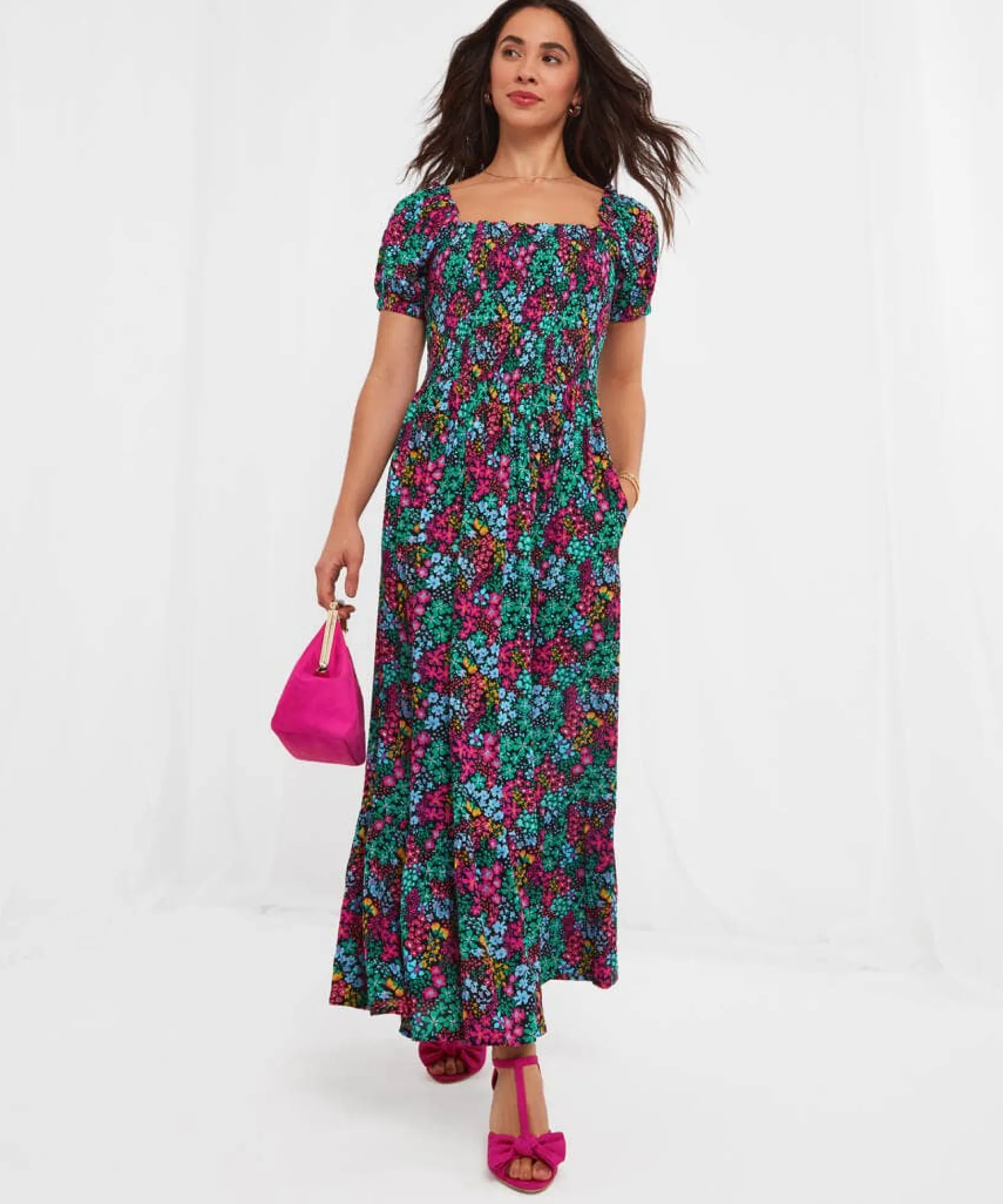 serena_shirred_boho_dress_2.webp Sale Dresses | Women's Joe Browns Serena Shirred Boho Dress Multi