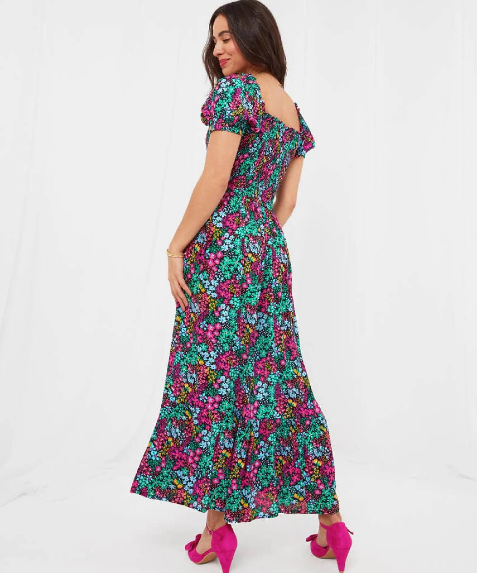 serena_shirred_boho_dress_3.webp Sale Dresses | Women's Joe Browns Serena Shirred Boho Dress Multi