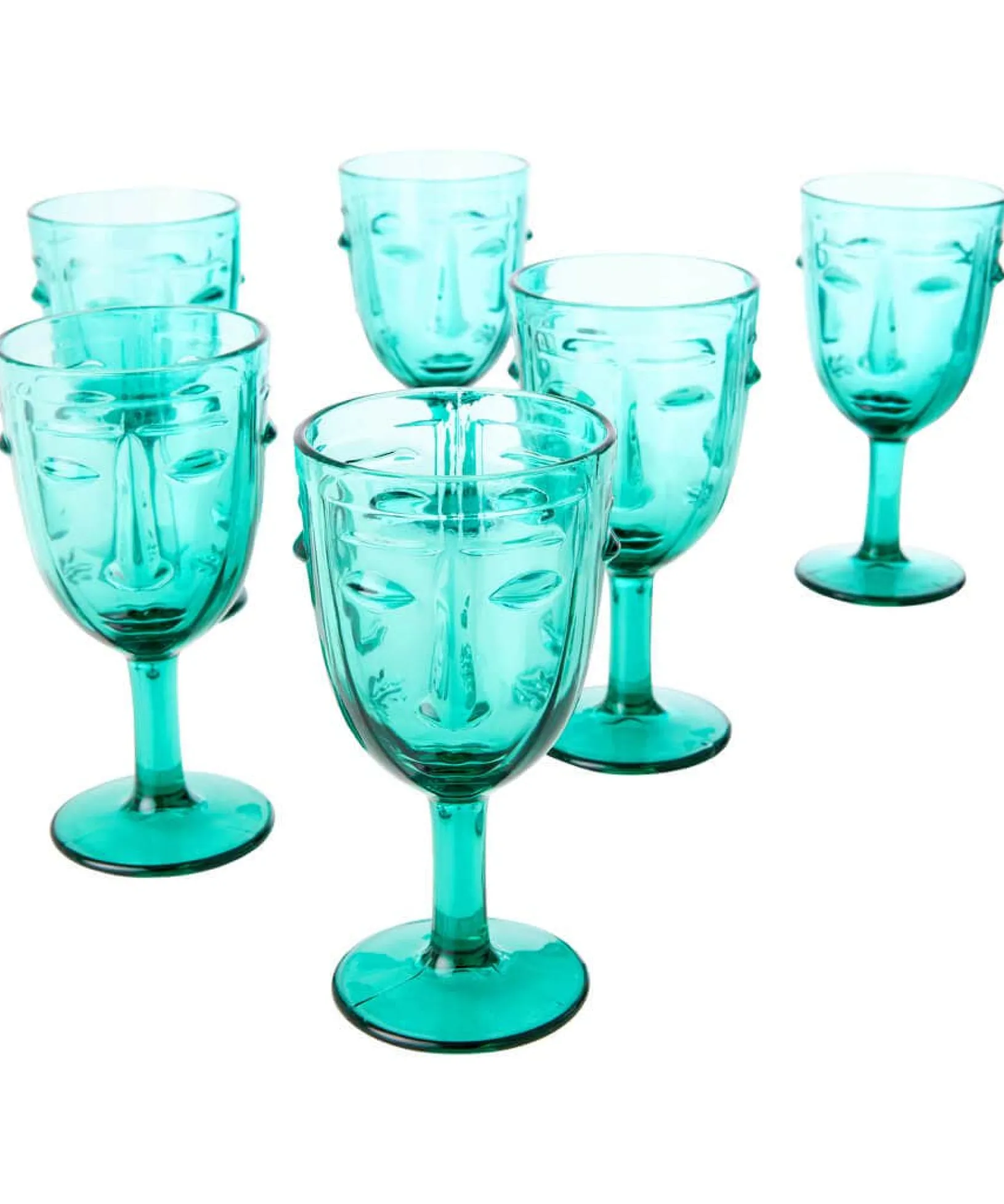set_of__deco_face_wine_gl_2.webp Kitchen | Home Joe Browns Set Of 6 Deco Face Wine Glasses Green