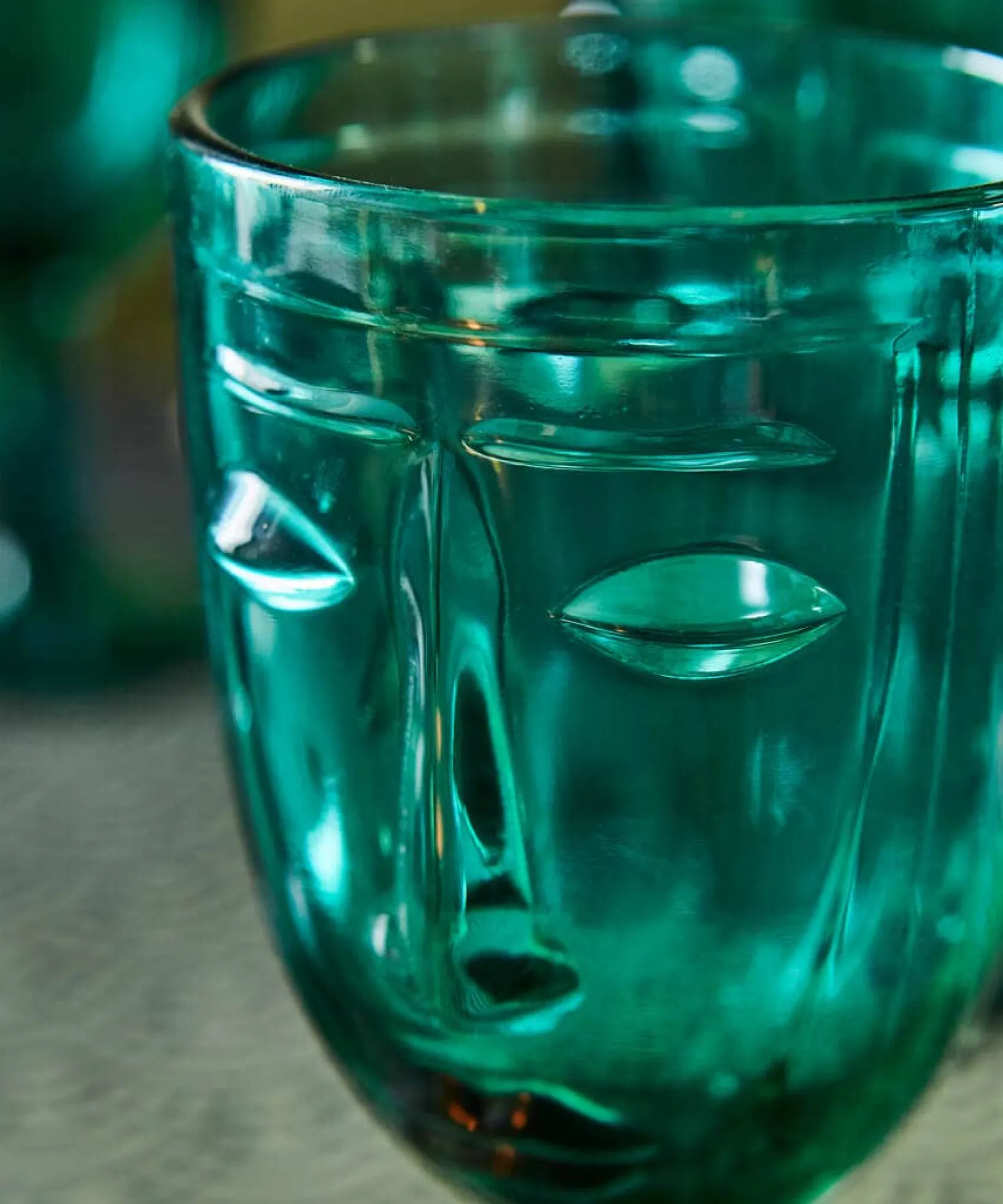 set_of__deco_face_wine_gl_3.webp Kitchen | Home Joe Browns Set Of 6 Deco Face Wine Glasses Green