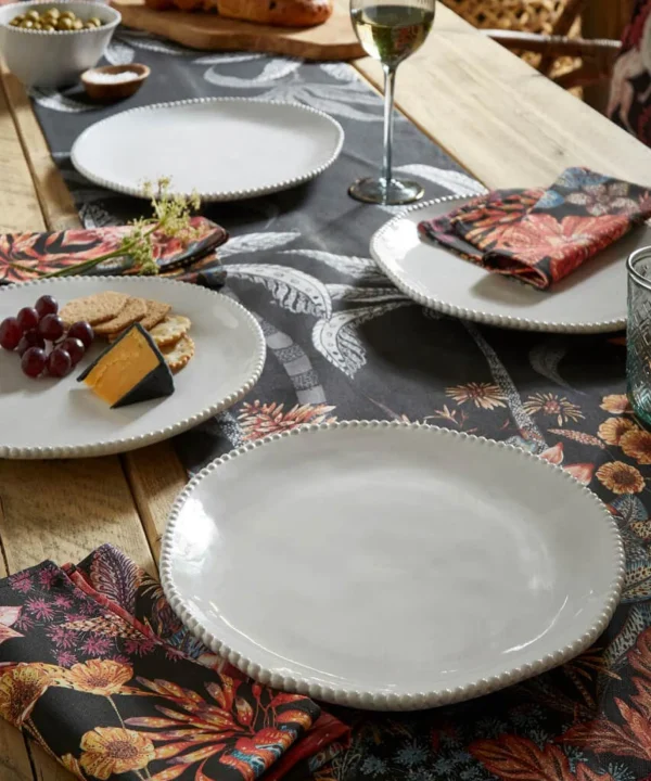 Kitchen | Home Accessories | Home | Home Joe Browns Set of 4 Organic Beaded Dinner Plates White
