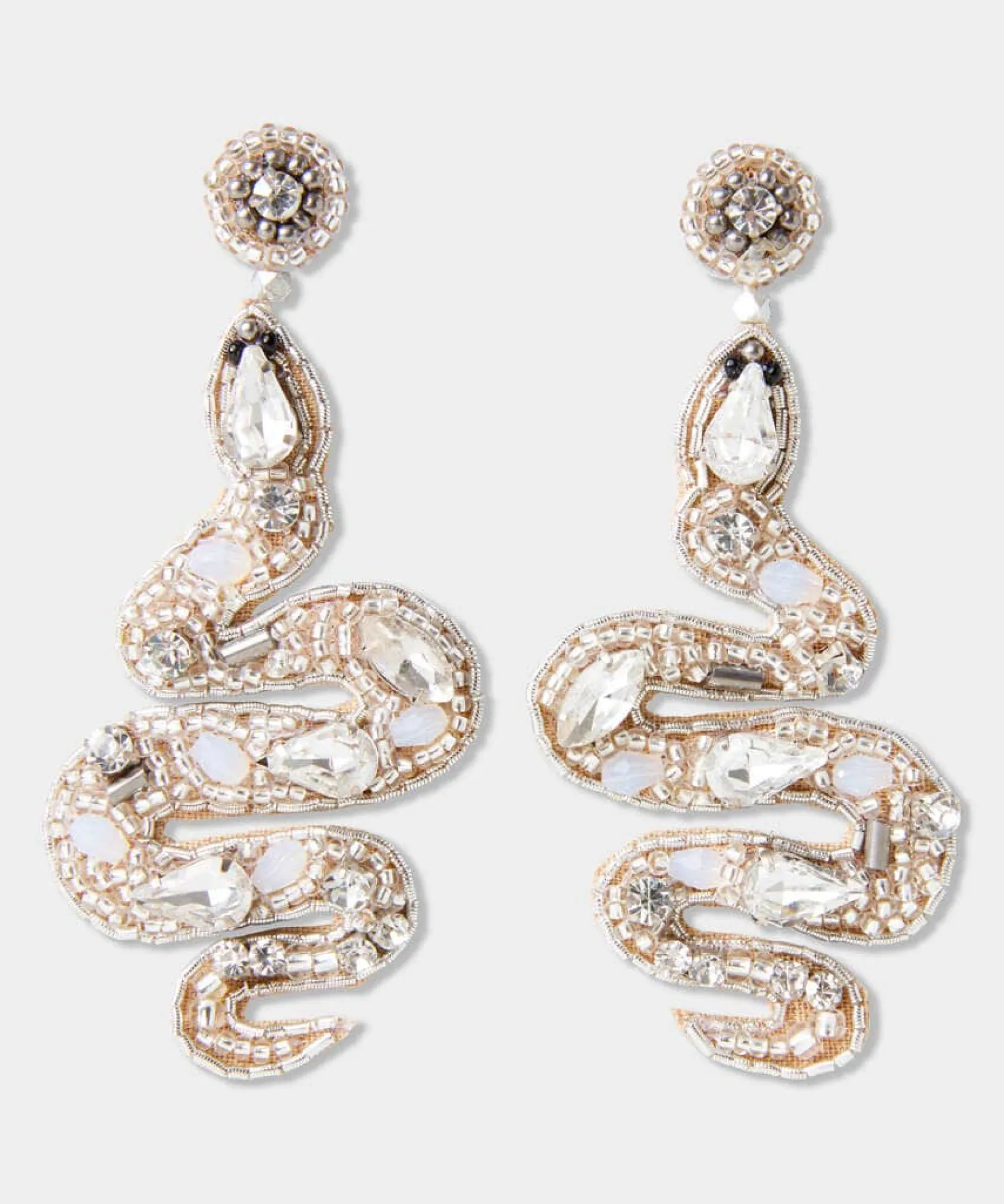 slinky_beaded_snake_earri_0.webp Gifts | Accessories & Jewellery | Sale Accessories & Jewellery | Women's | Women's | Women's Joe Browns Slinky Beaded Snake Earrings Silver