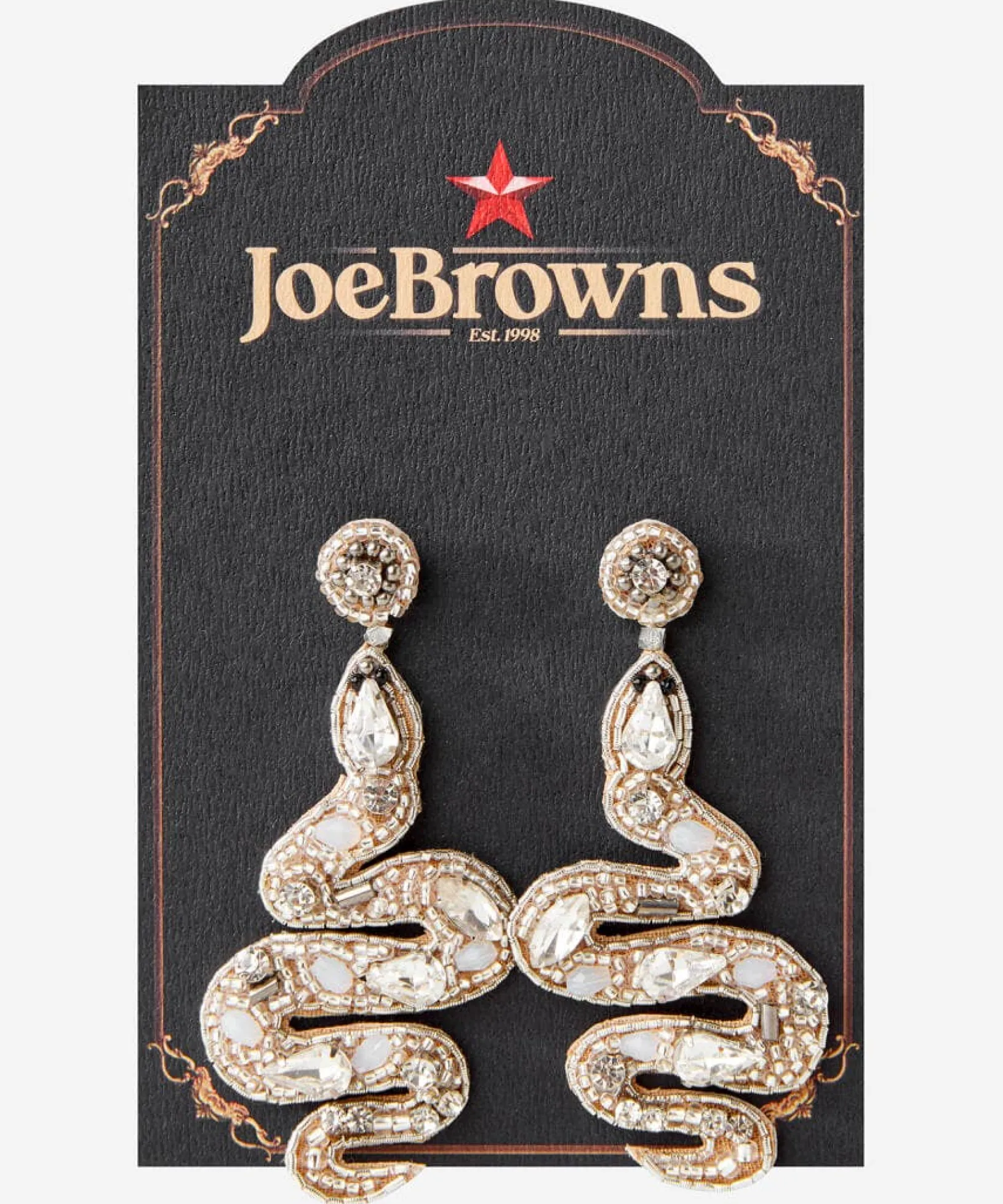 slinky_beaded_snake_earri_3.webp Gifts | Accessories & Jewellery | Sale Accessories & Jewellery | Women's | Women's | Women's Joe Browns Slinky Beaded Snake Earrings Silver