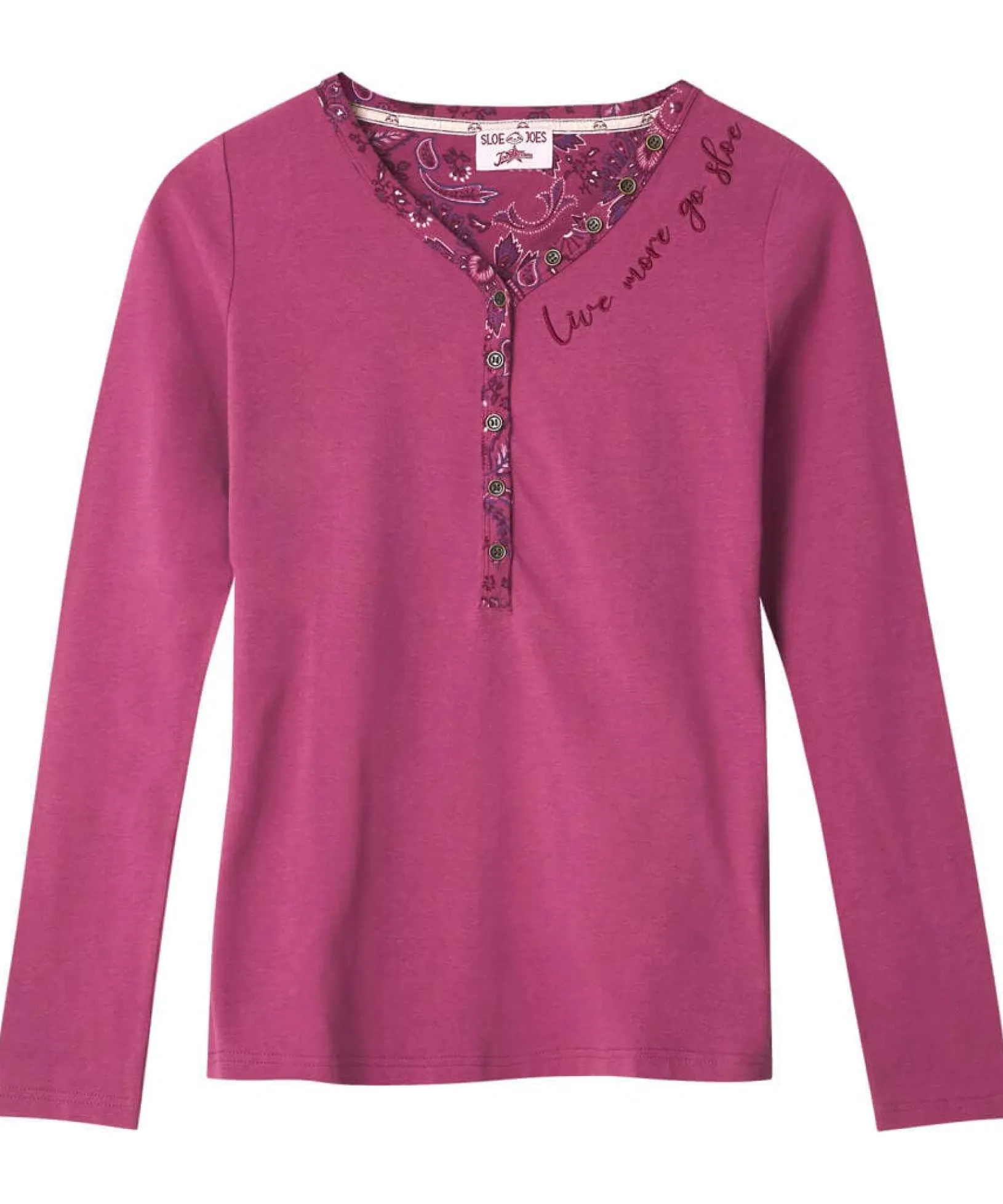 sloe_joes_button_down_top_1.webp Sale Pyjamas & Loungewear | Women's Joe Browns Sloe Joes Button Down Top Berry Multi