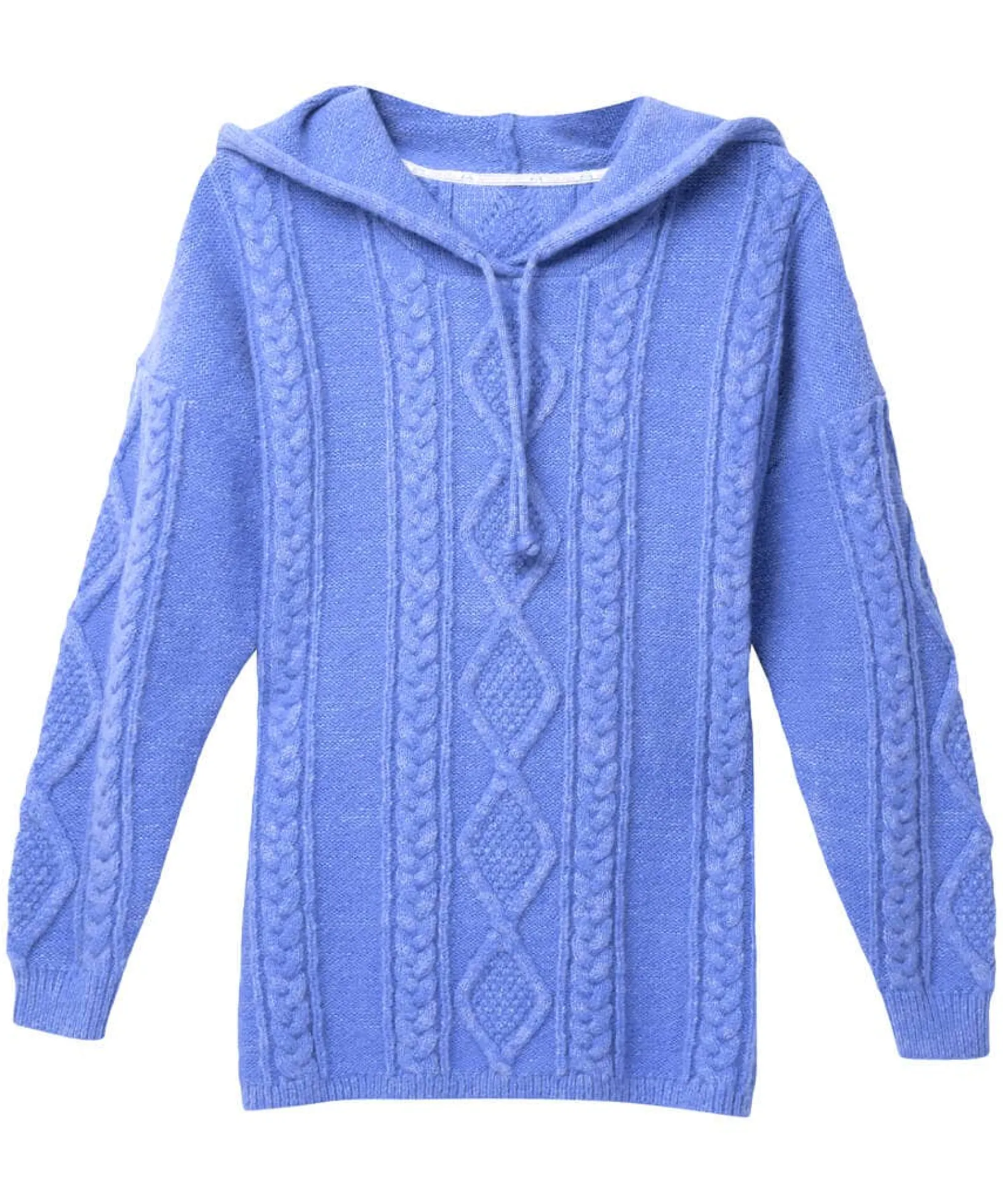 sloe_joes_cable_knit_hood_1.webp Shop Women's Collection | Pyjamas & Loungewear | Gifts | Tops, Tunics & Blouses | Top Picks | Women's | Women's | Women's Joe Browns Sloe Joes Cable Knit Hoody Blue
