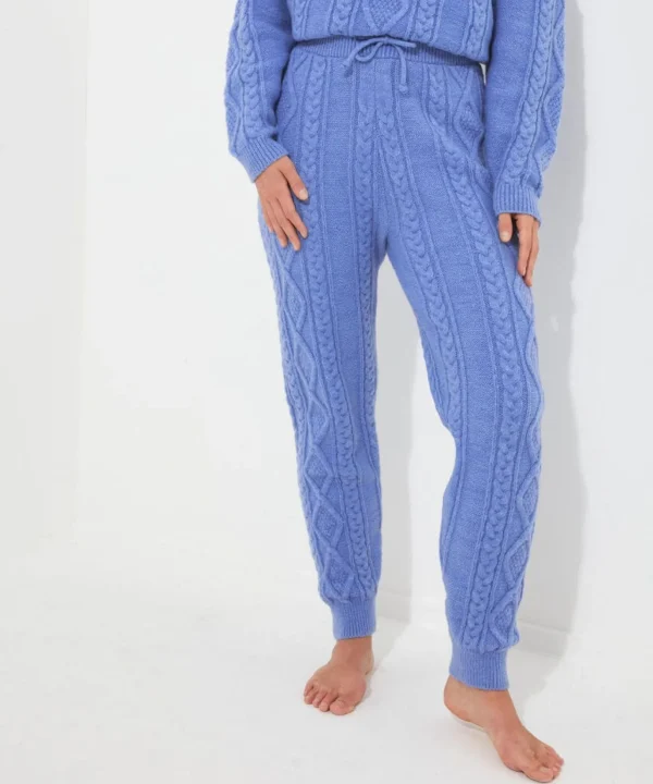 Pyjamas & Loungewear | Gifts | Jeans & Trousers | Women's | Women's | Women's Joe Browns Sloe Joes Cable Knit Trousers Blue