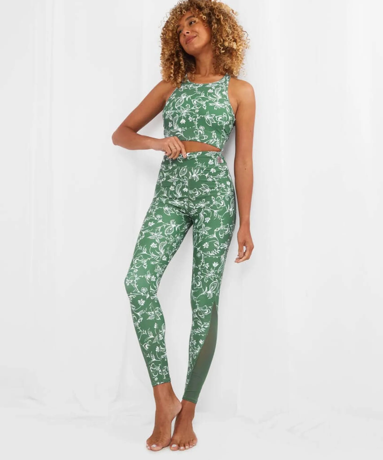 sloe_joes_crop_yoga_top_2.webp Sale Pyjamas & Loungewear | Women's Joe Browns Sloe Joes Crop Yoga Top Green